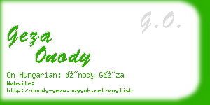 geza onody business card